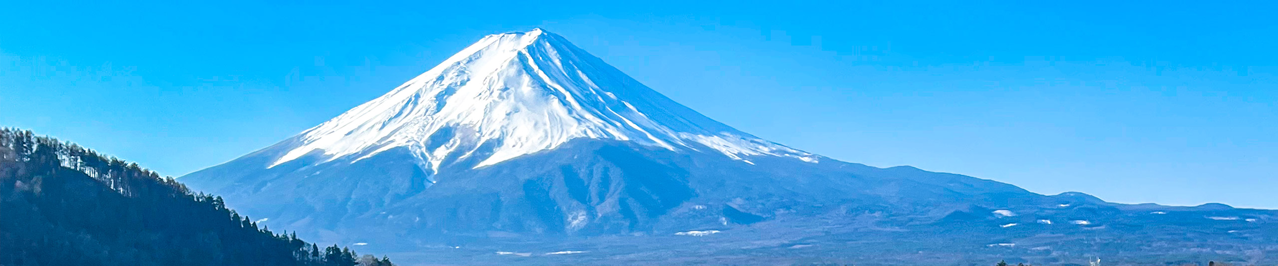 White snow on the top of Mt. Fuji