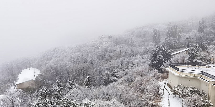 Winter scenery of Mount Tokachi