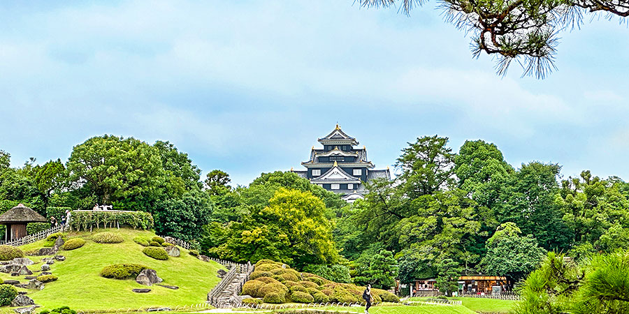 Okayama Castle seen from Korakuen Garden