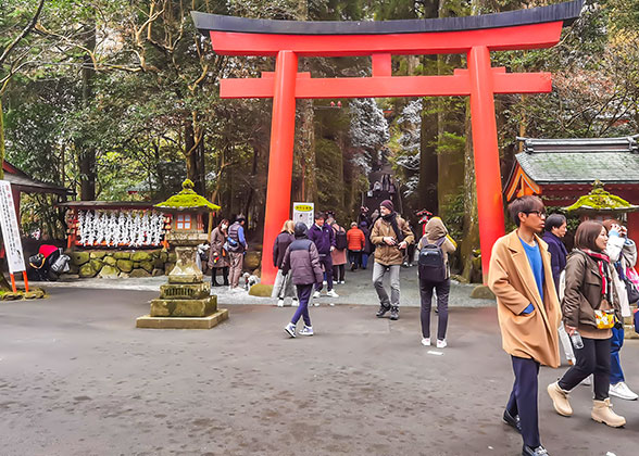 One Torii in Hakone Shrine