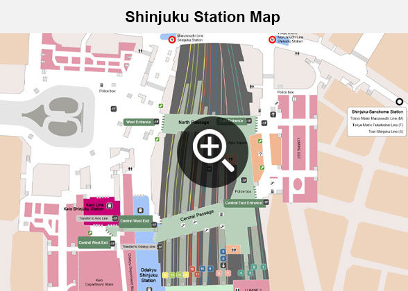 Shinjuku Station Map, Thumbnail of Shinjuku Station, Tokyo Transportation