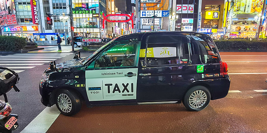 Taxi on the Road, Shinjuku, Tokyo