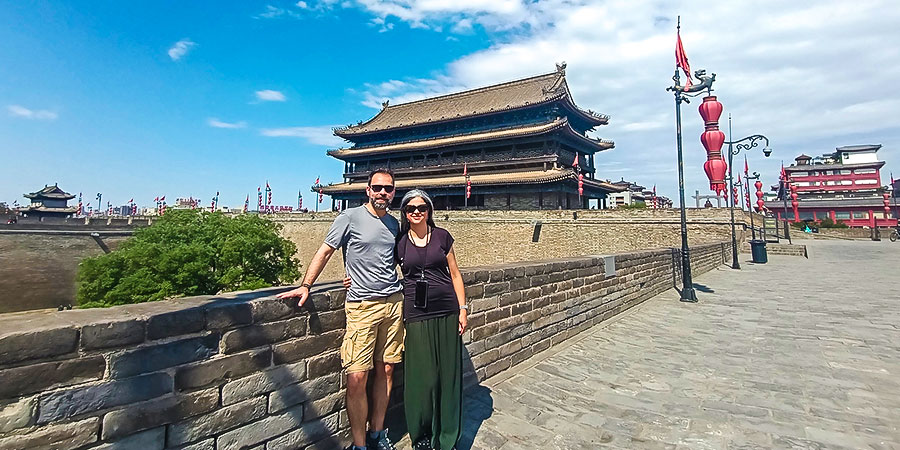 Western Visitors on Xi'an City Wall