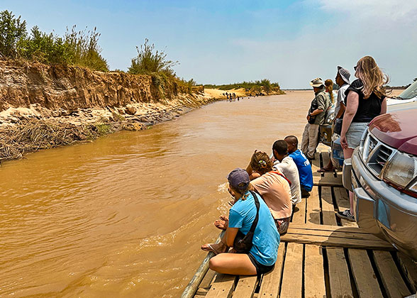 Ferry across the Tsiribihina River Along the Way