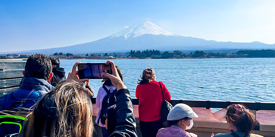 Tourists Admiring the Snowcap
