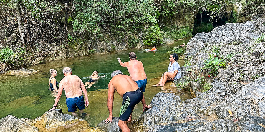 People Relaxing in Anjohibe Caves