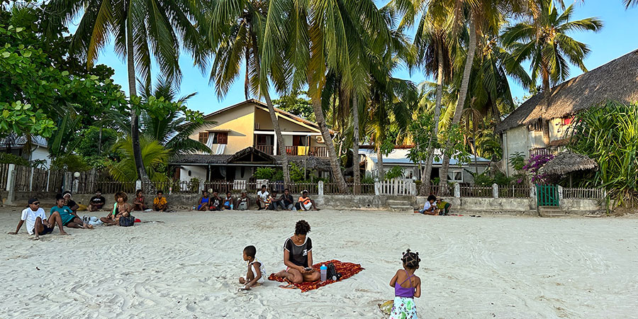 People Relaxing on the Beach
