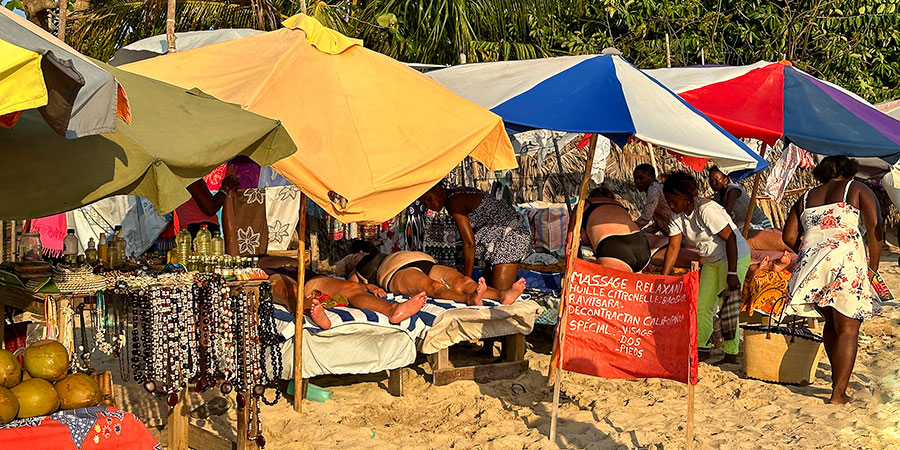 People Relaxing on the Beach