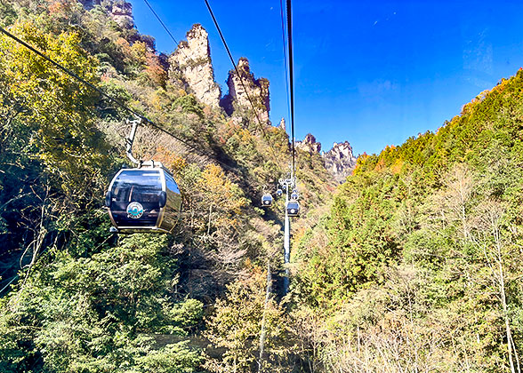 The Cable Car of Tianzi Mountain