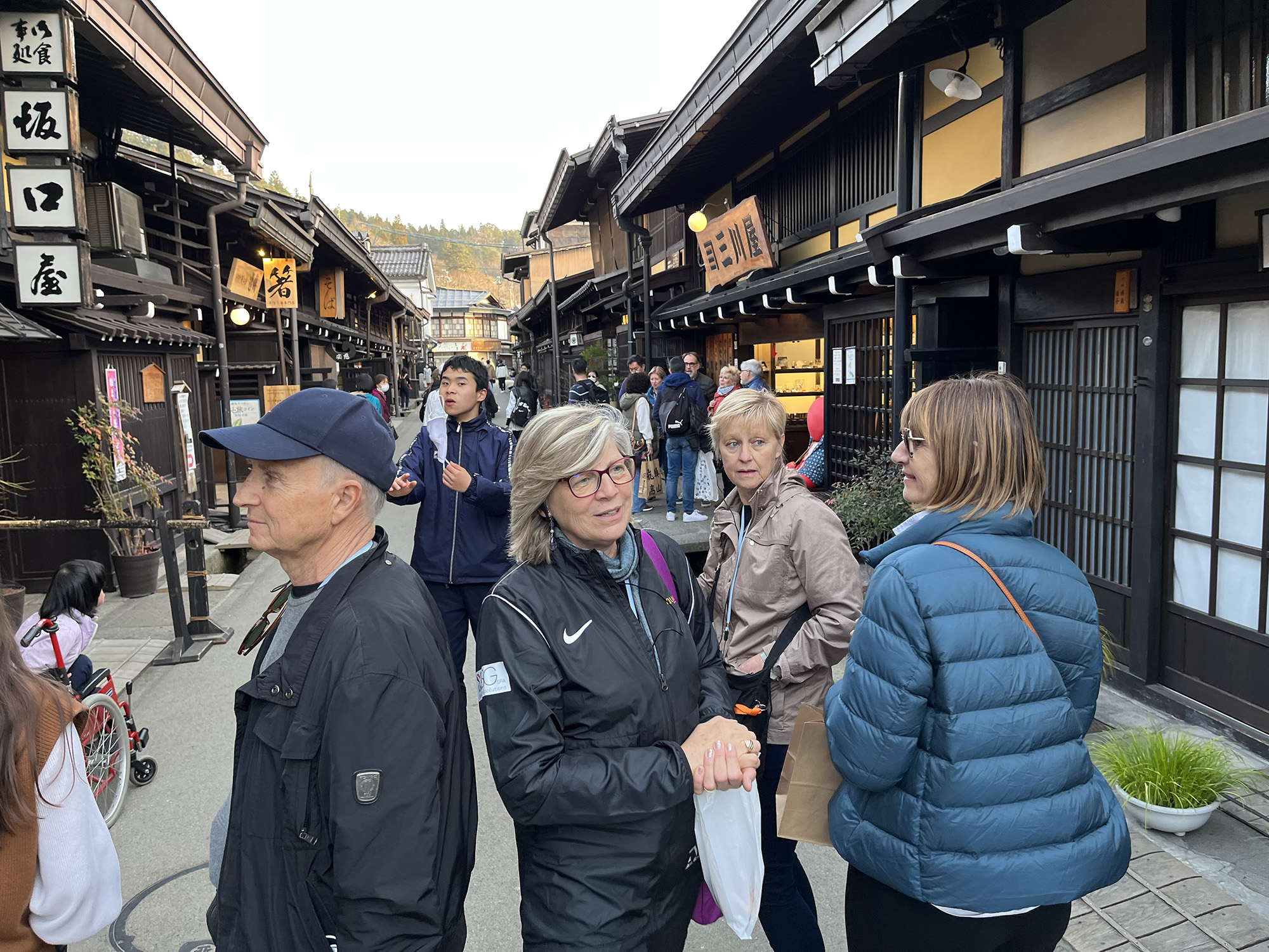 Tourists in Sendai in Cold February