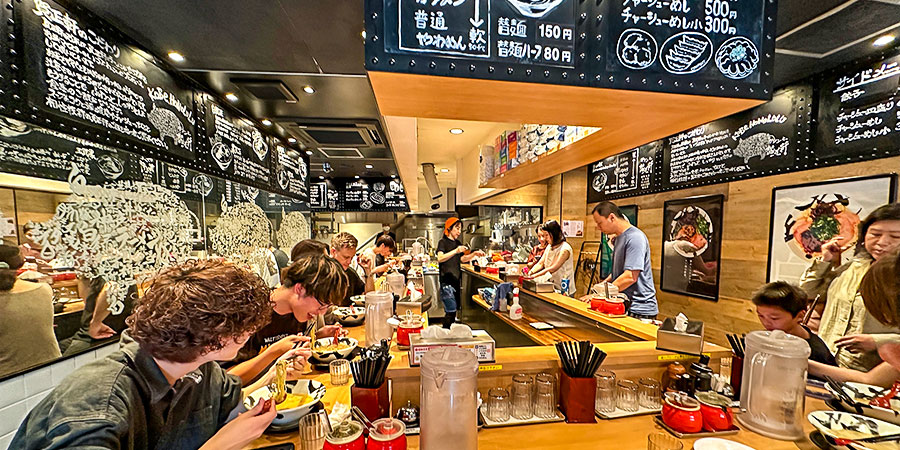 Tourists in the Restaurant in Minato Mirai