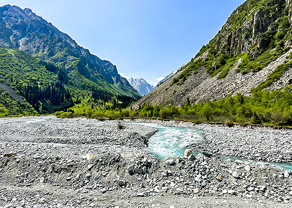 View of Fann Mountains
