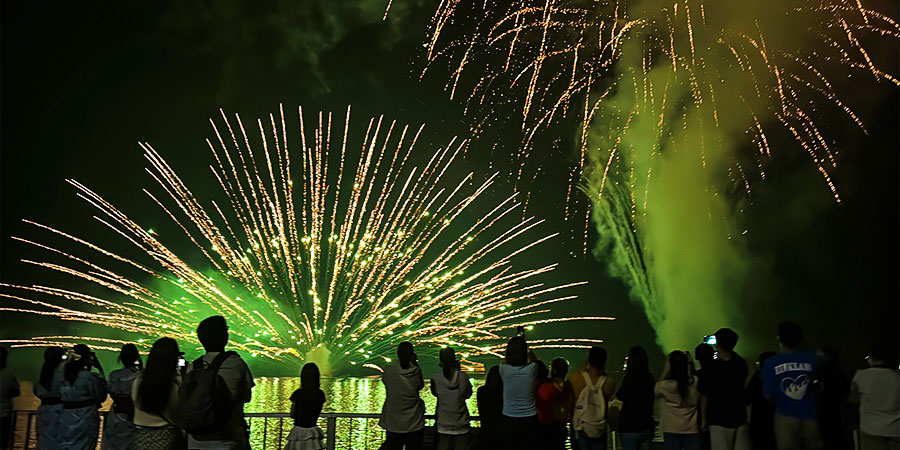 Fireworks display during the Ice Festival