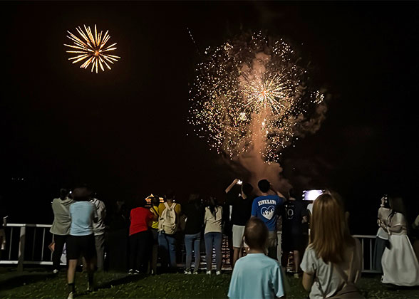 Fireworks show during the Winter Festival