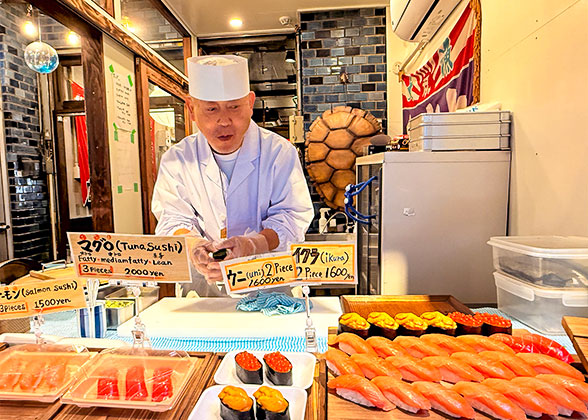 Fresh sushi stall