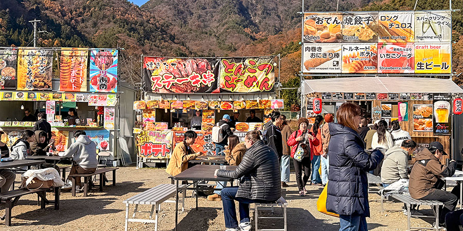 Food Stalls During Autumn Foliage Season
