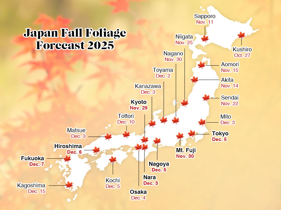 Japan Fall Foliage Forecast Map