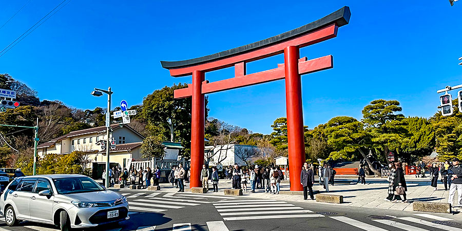 Torii in Tsurugaoka Hachimangu Shrine