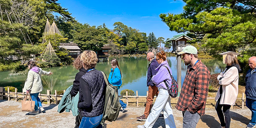 Kenroku-en Garden on Brightly Sunny Day