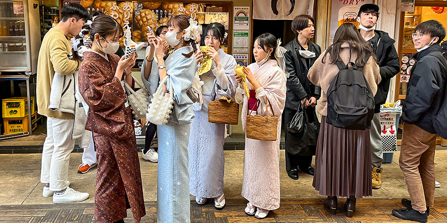 Visitors in Warm Clothes