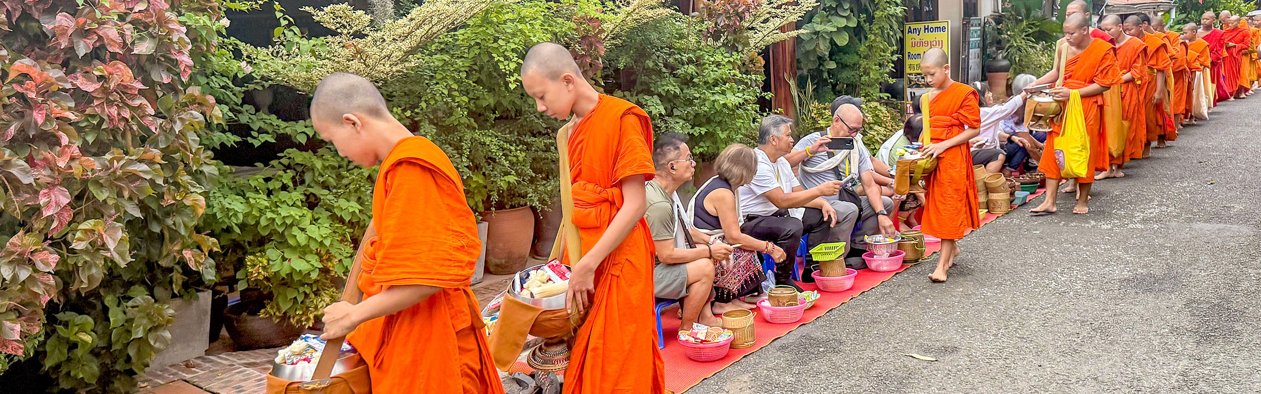 Alms Giving Ritual in Laos