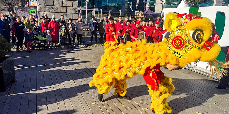 Lion Dance in Chinese New Year in Nagasaki