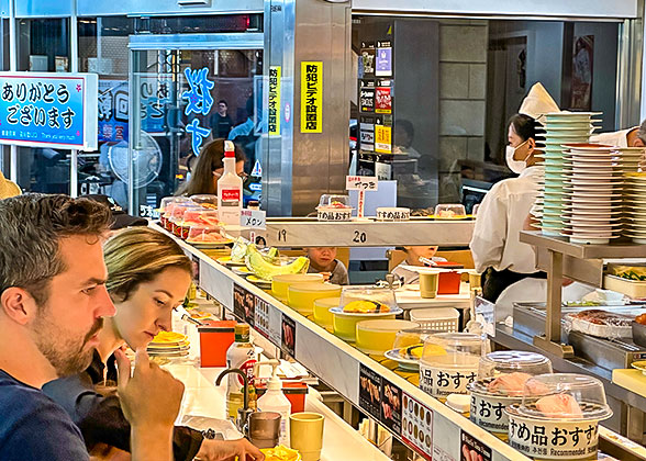 Eating at Sendai Local Restaurant