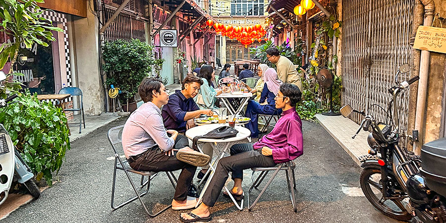Malaysia Street Scene with People