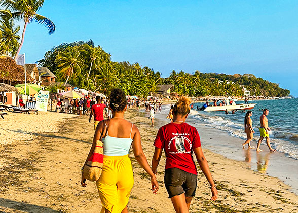 People Strolling on Morombe Beach