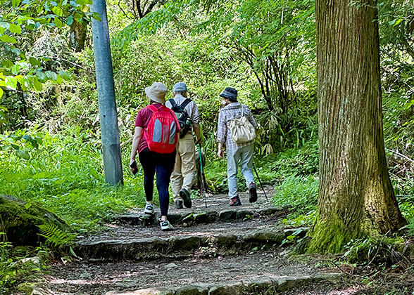Hikers on Mount Fuji