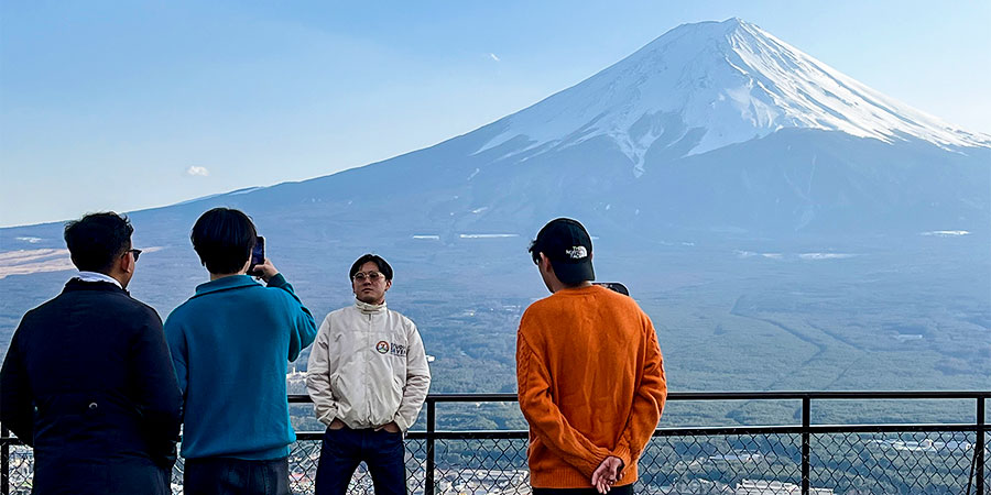 Snowcapped Mount Fuji in October