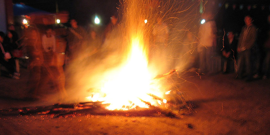 Bonfire at Nozawa Fire Festival