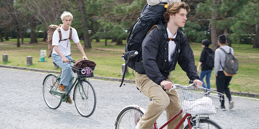 Visitors Bicycling around Nara