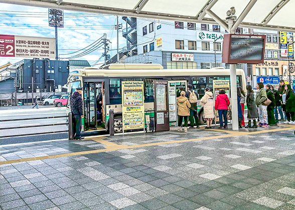 Waiting People at Bus Stop in Nara