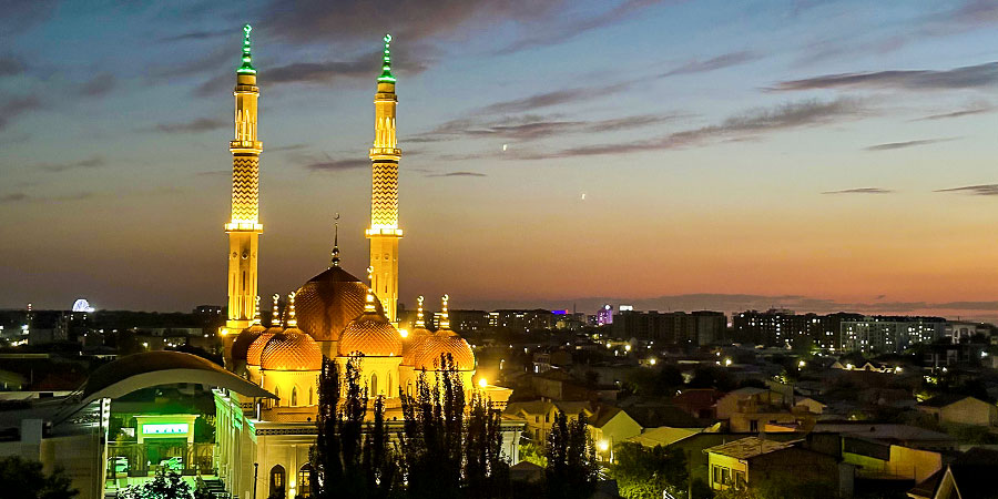 Night View of Uzbekistan in December