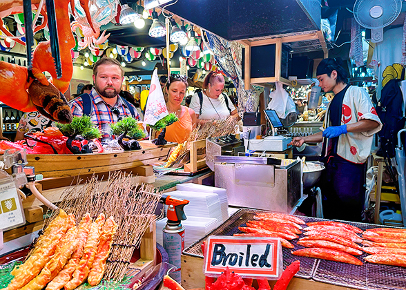 A Barbecue Stall, Osaka