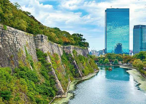 City View from Osaka Castle Gozabune