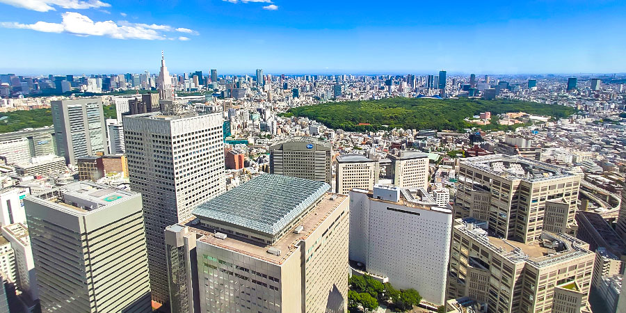 A Bird's Eye View of Tokyo City on Skyscrapers