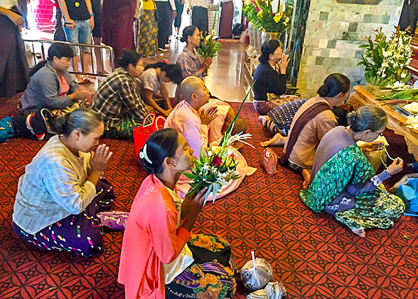 Pilgrims at Burmese Pagoda