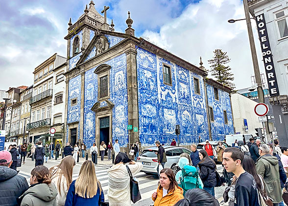 Beautiful Blue Aulejo-tile Walls of Porto's Chapel of Souls