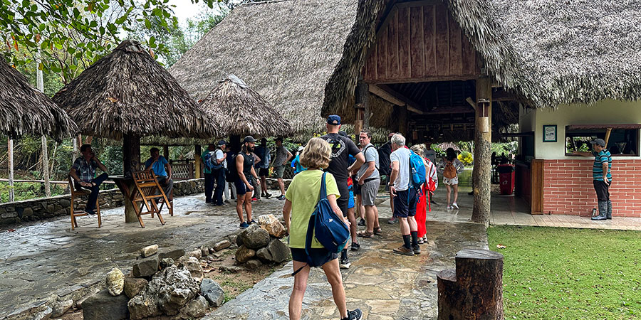 People Hiking in Antsiranana in Rainy Season