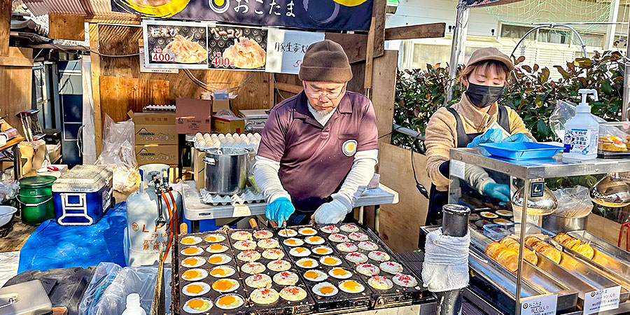 Food Stands in Cherry Blossom Season