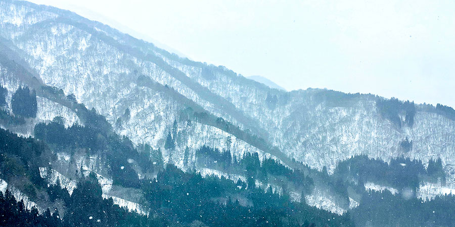 Snow on Montain Peaks in April