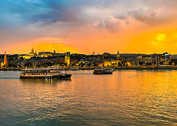 Danube River at Sunset