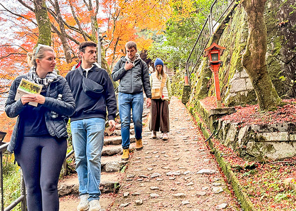 Hiking under Colorful Leaves