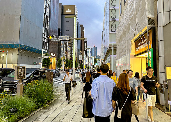 Shop at Ginza after Nightfall