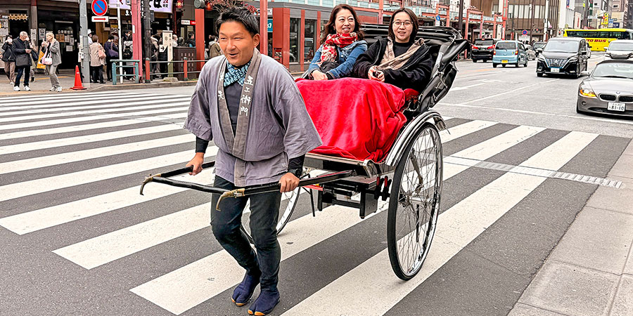 Experience Rickshaw at Nakamise-dori Street