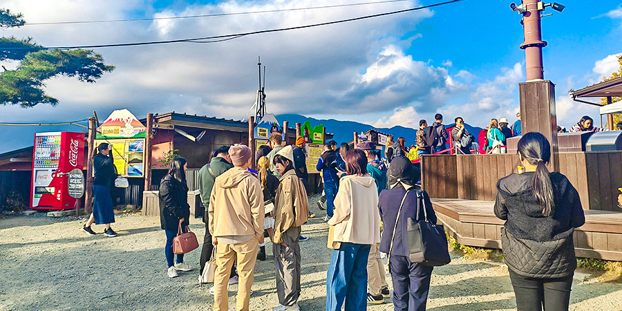 Tourists on Mt. Fuji 5th Station