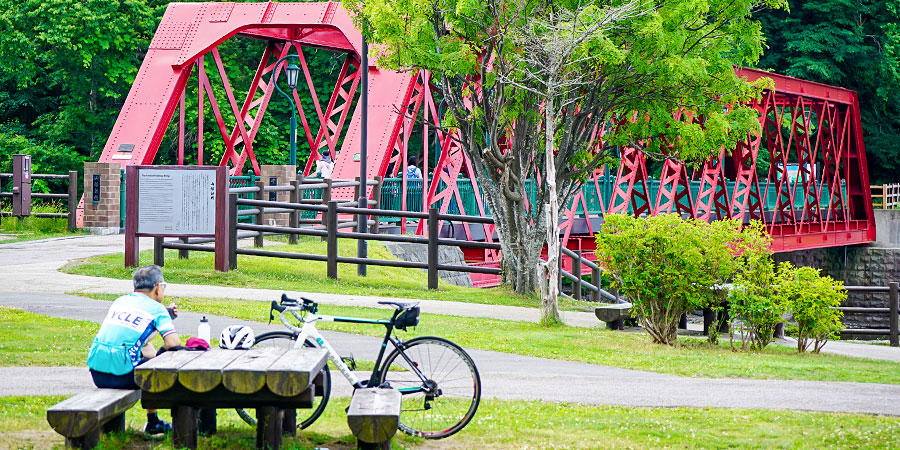 Tourists camping by Lake Shikotsu