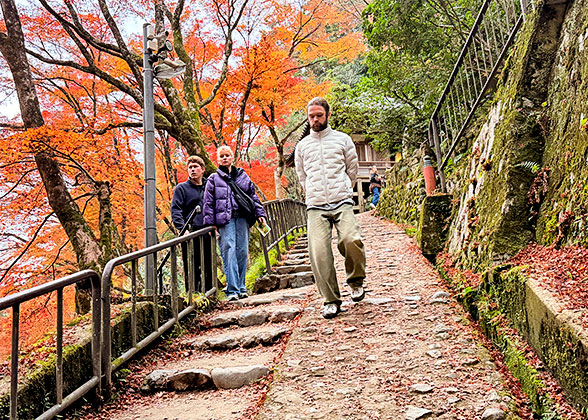 Tourists strolling in Arashiyama